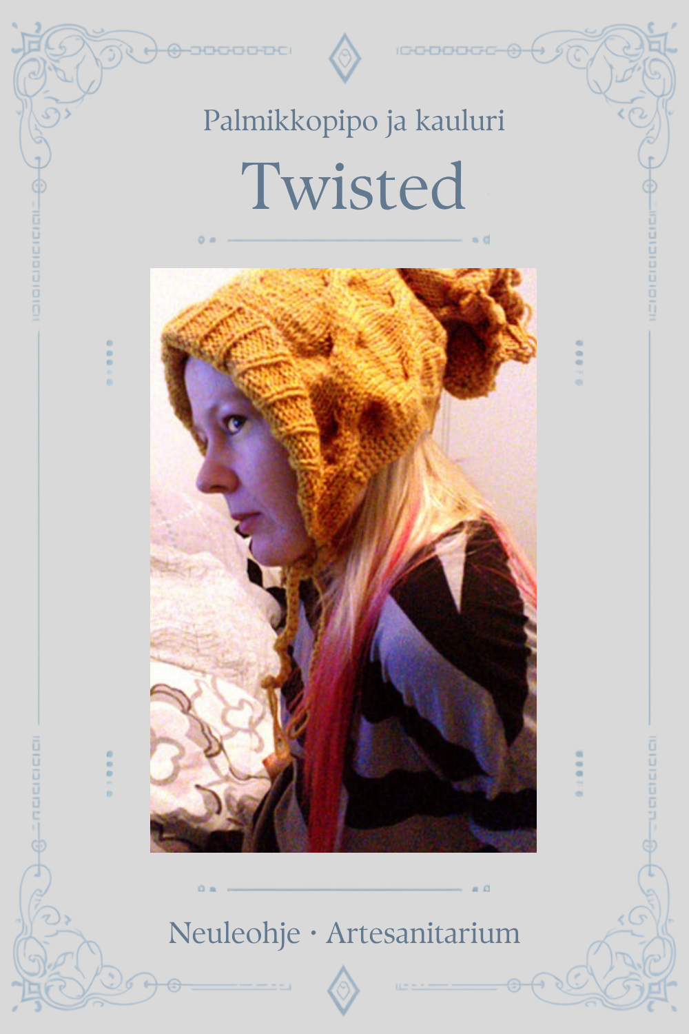 Twisted – Palmikkopipo ja kauluri -neuleohje, Artesanitarium – Pinterest-pinni