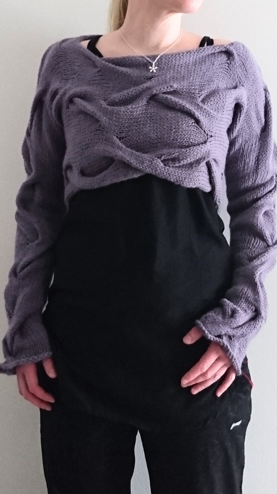 Twisting Shadows - Cropped Sweater Knitting Pattern
