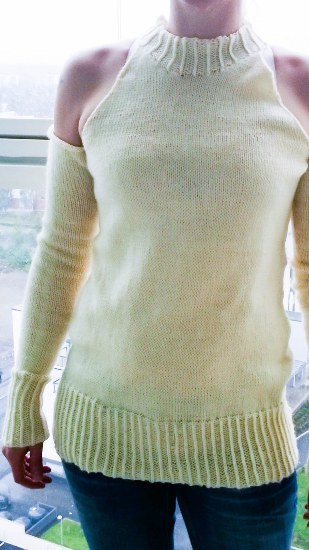 Cold Shoulder Knitting Pattern Post Apocalypse Sweater Sizes XS to XXL