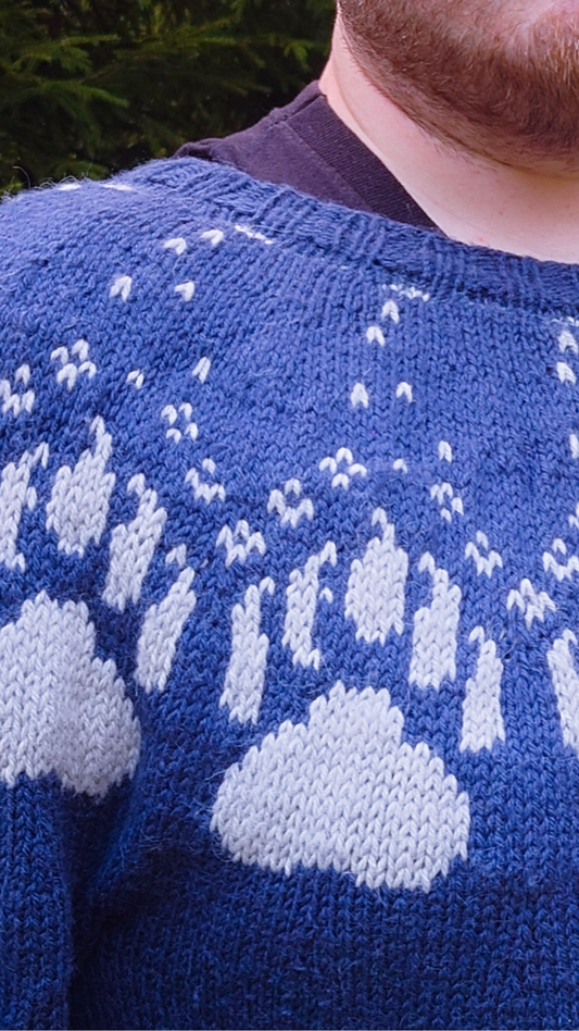Ursa Minor - Bear Paw Print Yoke Sweater Knitting Pattern