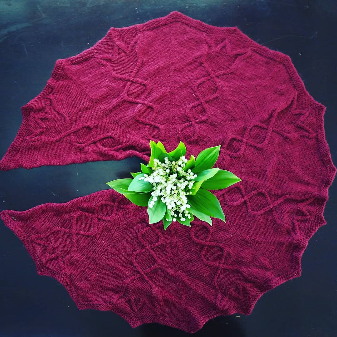 Lily of the Valley - Cable Knit Shawl Knitting Pattern