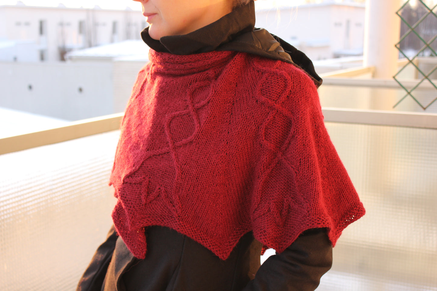 Lily of the Valley - Cable Knit Shawl Knitting Pattern