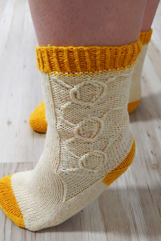All the Good Things in Life - Dopamine Cable Knit Socks Knitting Pattern