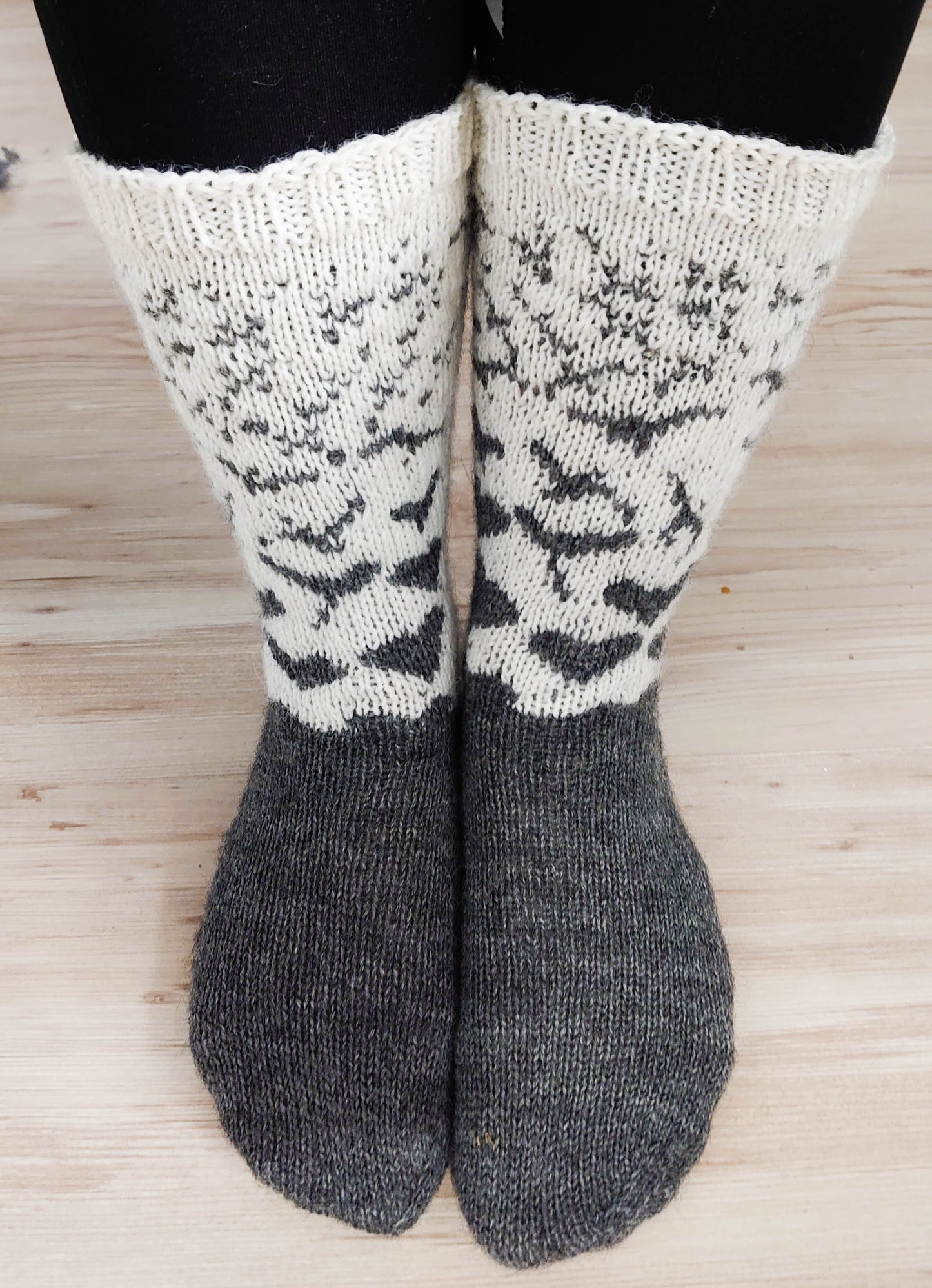 Flock of Hearts - Ravens and Hearts Stranded Knitting Sock Pattern