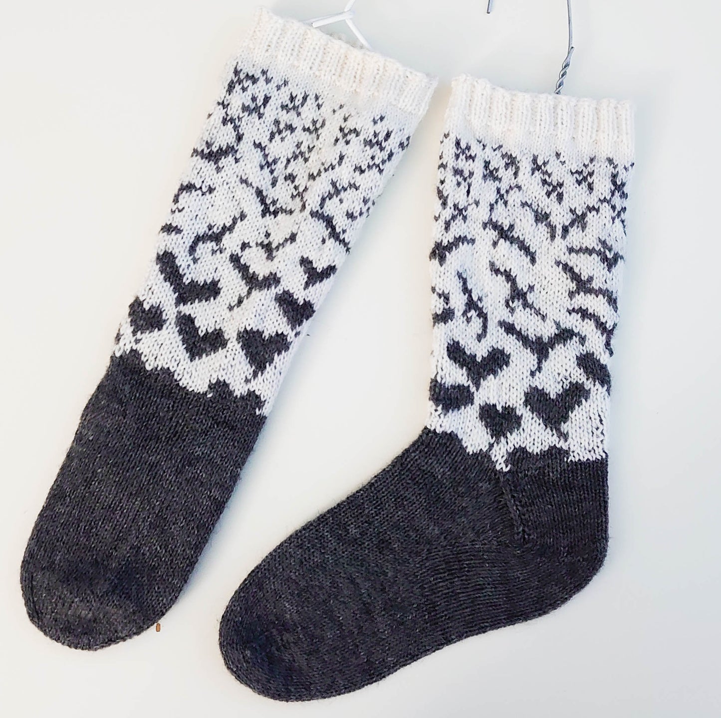 Flock of Hearts - Ravens and Hearts Stranded Knitting Sock Pattern