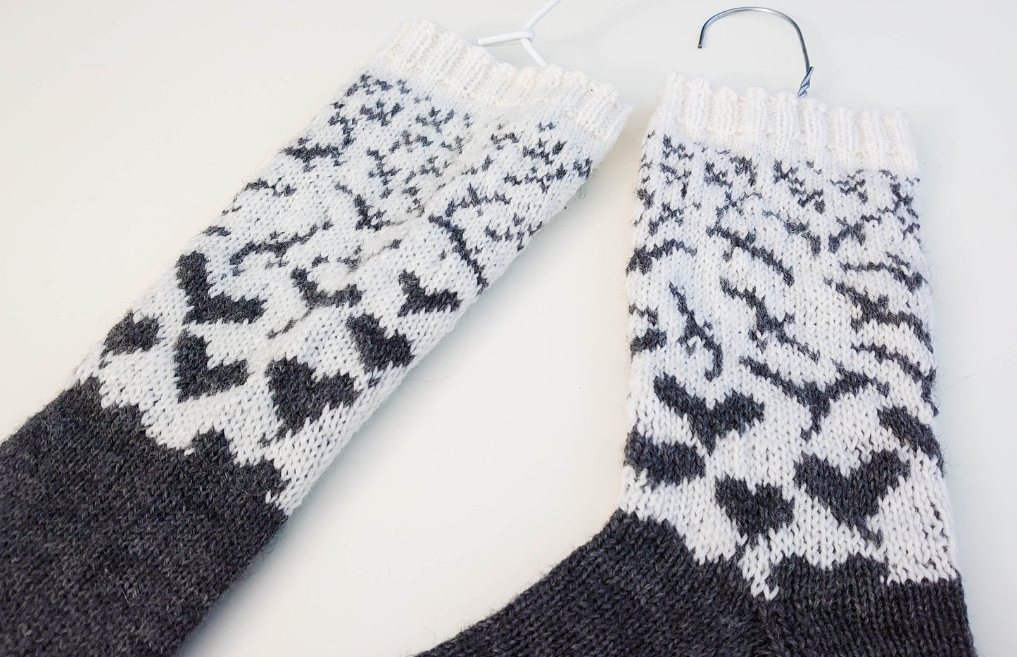 Flock of Hearts - Ravens and Hearts Stranded Knitting Sock Pattern