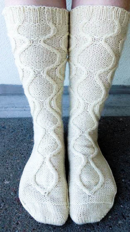 Antarctica - Infinite Cable Knit Socks Knitting Pattern