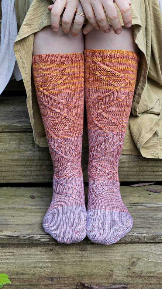 All That Glitter is Gold - Cable Knitted Socks Knitting Pattern