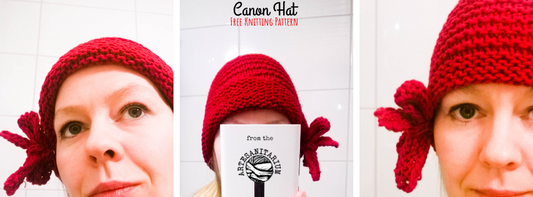 Free Knitting Pattern - Canon Hat with Bow