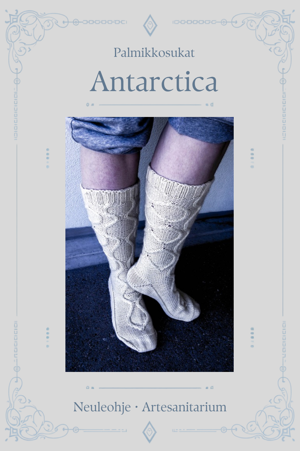 Antarctica – Palmikkosukat -neuleohje, Artesanitarium – Pinterest-pinni
