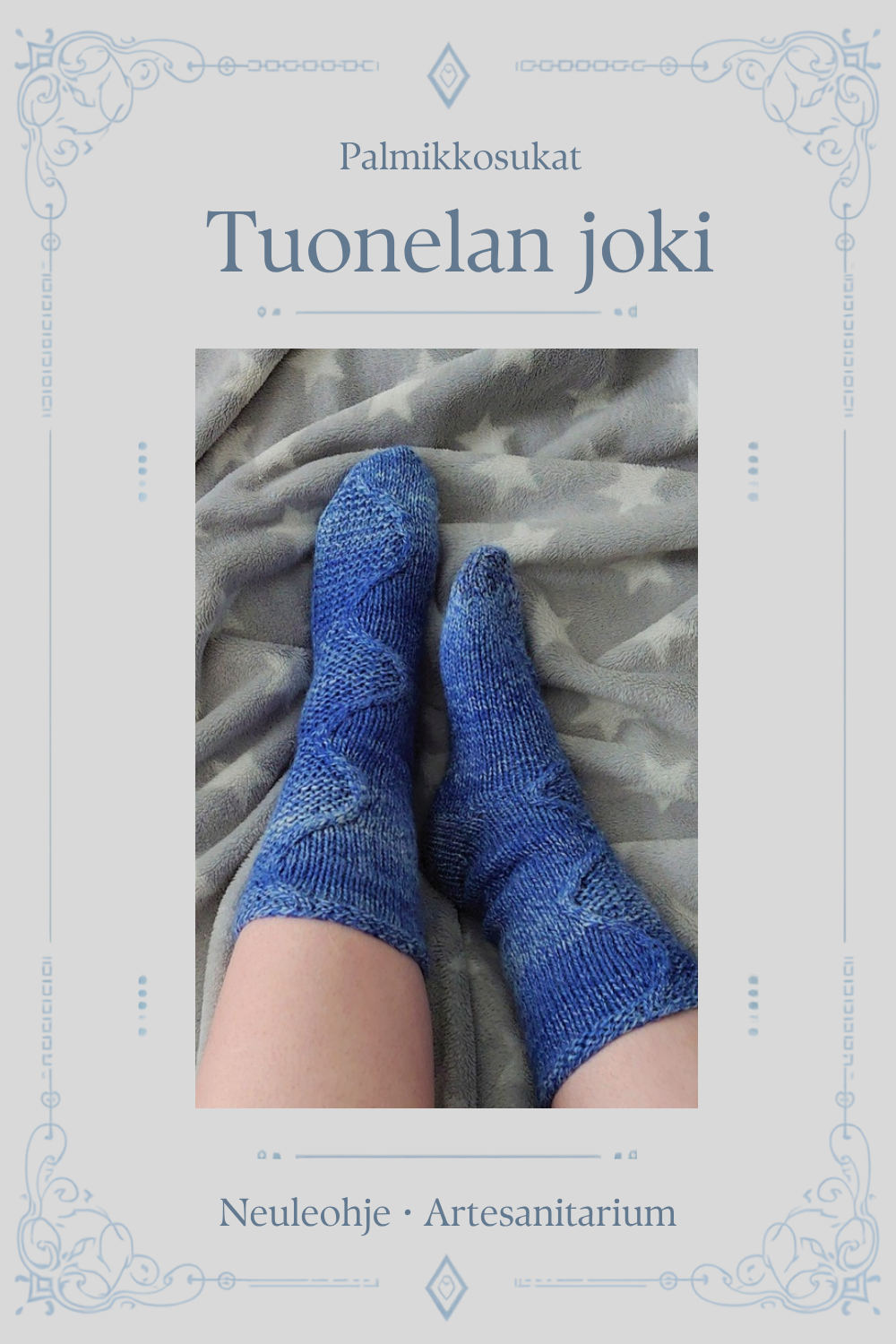Tuonelan joki – palmikkosukat, suomenkielinen neuleohje