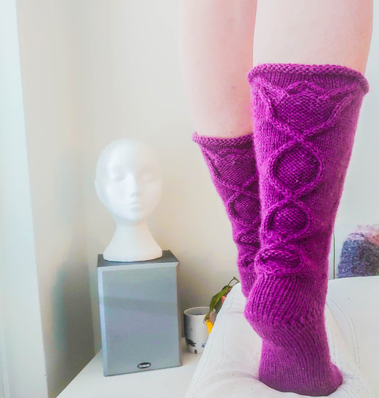 mid-calf-flower-socks-cable-knitting-pattern