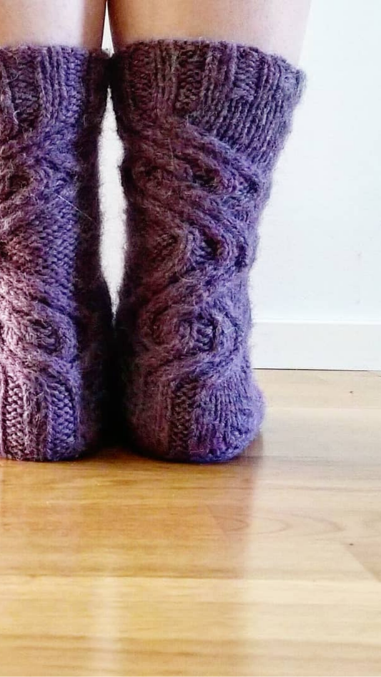 Elivagar - Bulky Cable Knit Socks Knitting Pattern