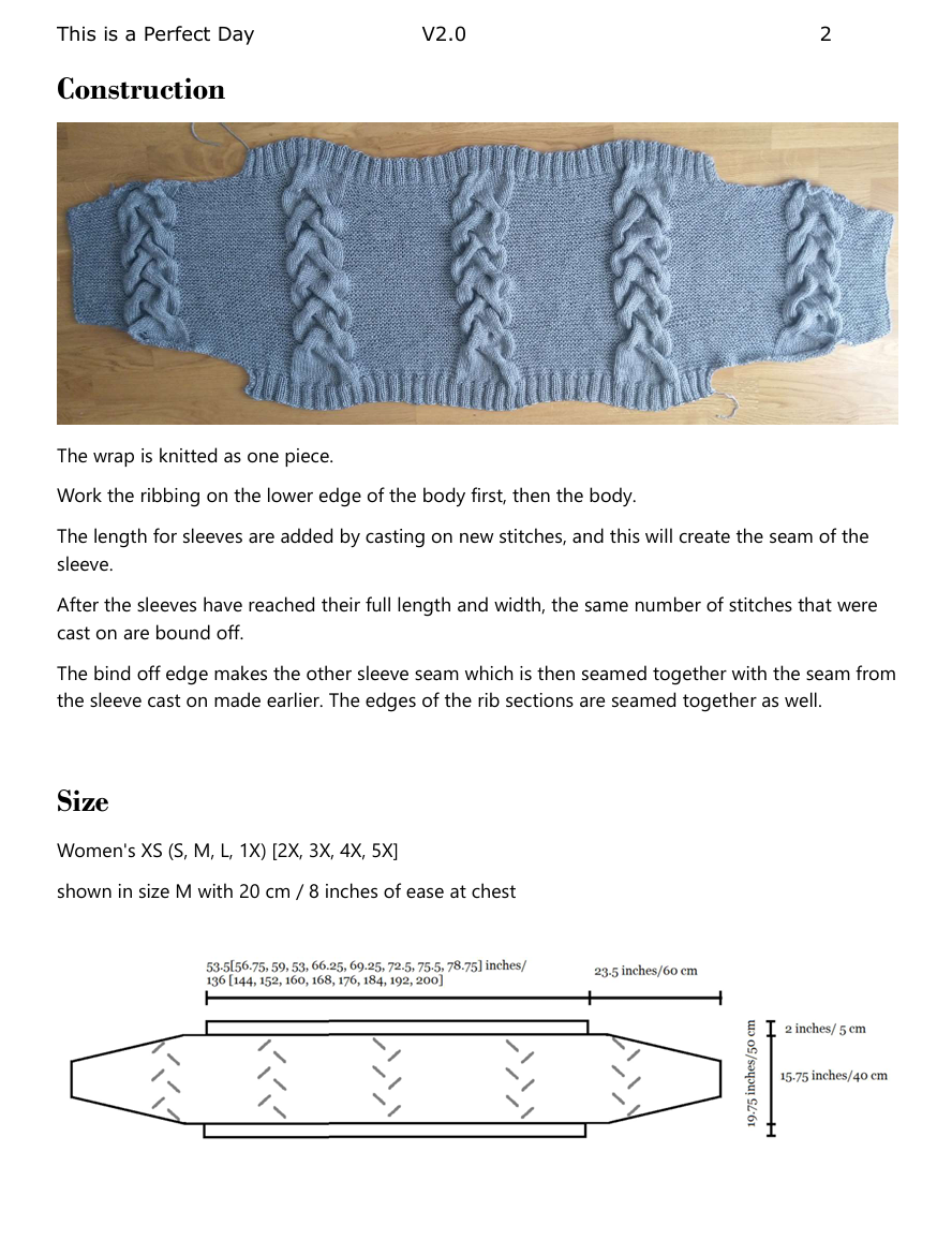 This is a Perfect Day - Relaxed Cabled Cardigan PDF Knitting Pattern