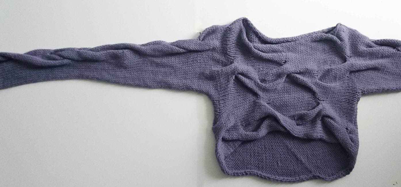 Twisting Shadows - Cropped Sweater Knitting Pattern